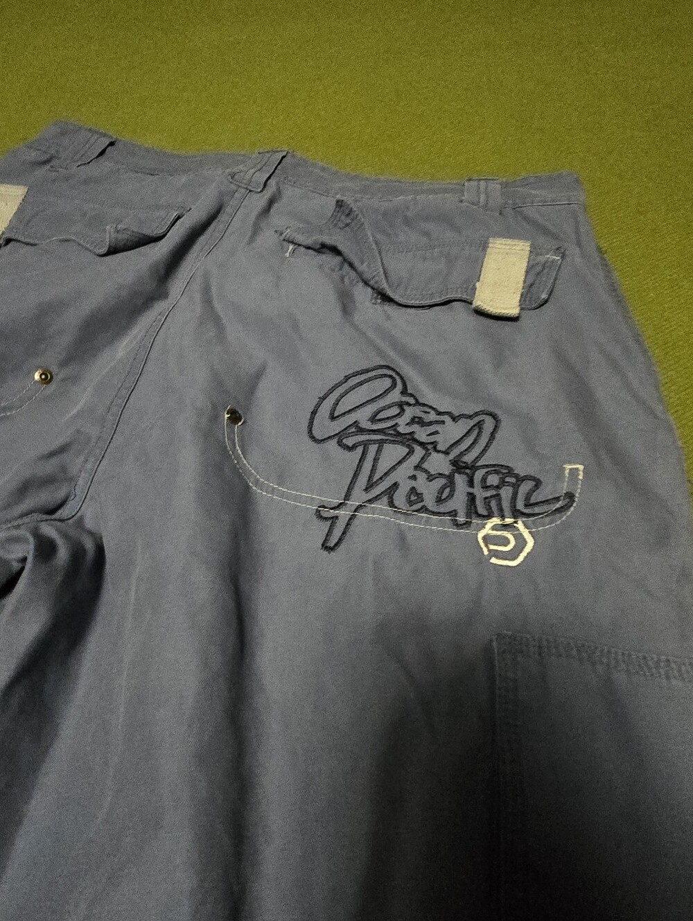 Vintage Baggy OP Men’s Navy Cargo Pants with Embroidered Logo